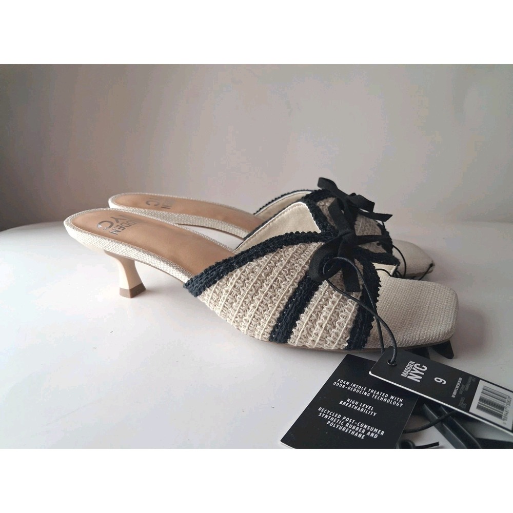 Madden NYC  Women's  Mesh Bow Kitten Heel Slip On size 9